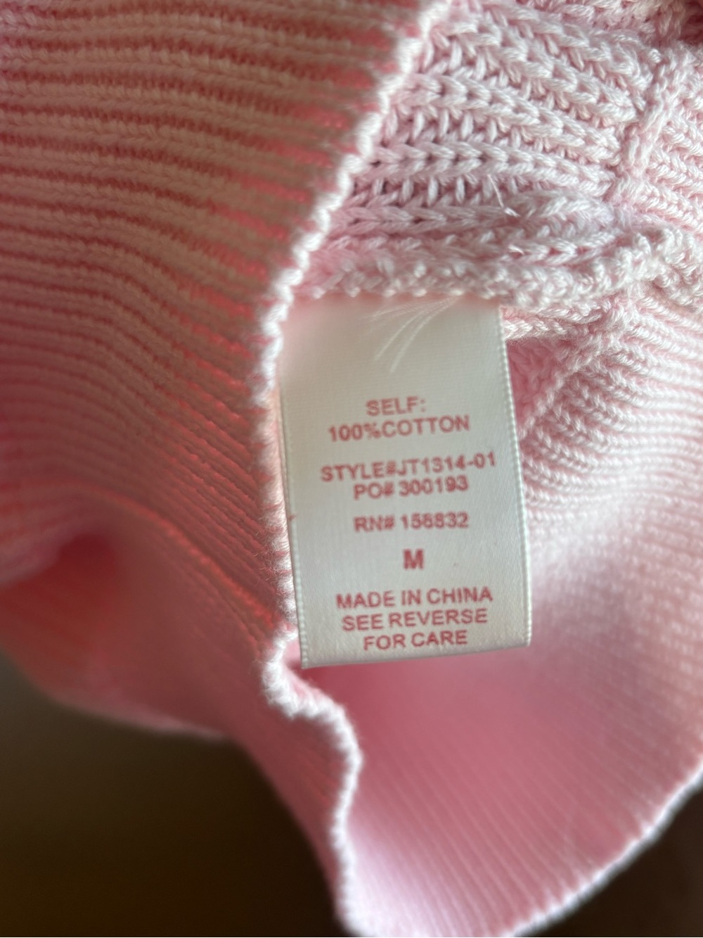 So Me Pink Knit Sweater with White Floral Appliqué Sleeves - Picture 3 of 4